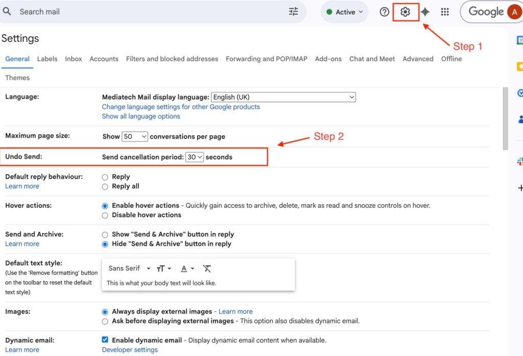 annuler l'envoi d'un e mail